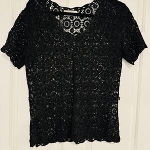 Vintage Women's Hand Crocheted Sweater Top size Large